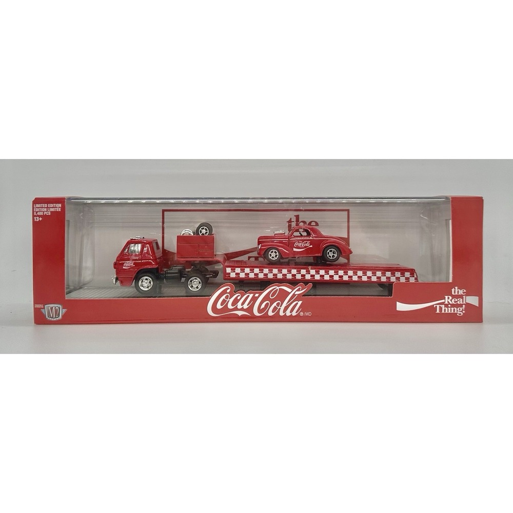 M2 Machines Coca-Cola 1969 Dodge L600 1941 Willys Coupe Auto-Hauler 1:64 Diecast